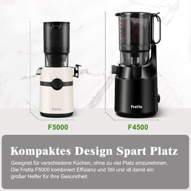 Фреш-прес Fretta: повільний соковичавник з широкою годівницею 108 мм, 200W, 1л, BPA-free Tritan, білий