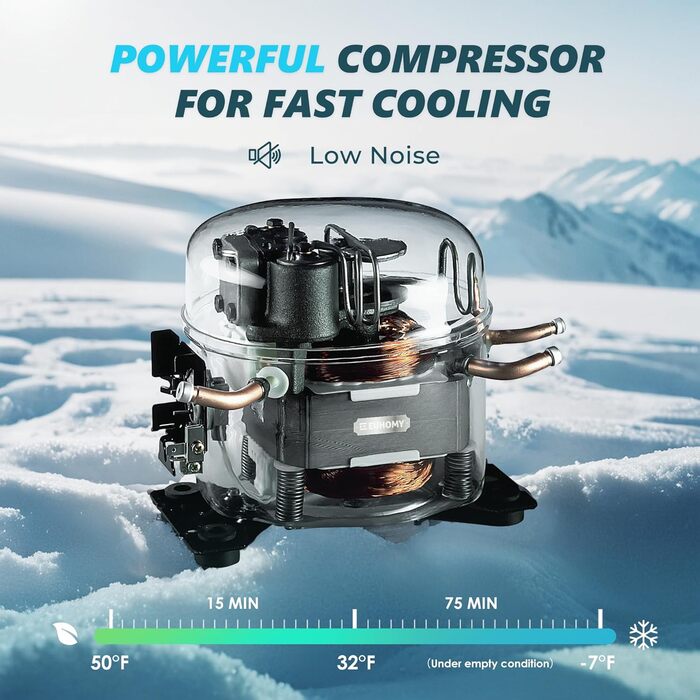 EUHOMY Компресорна холодильна сумка -20℃~20℃, 12/24V DC & 230V AC, Bluetooth, 26QT (24 літри)