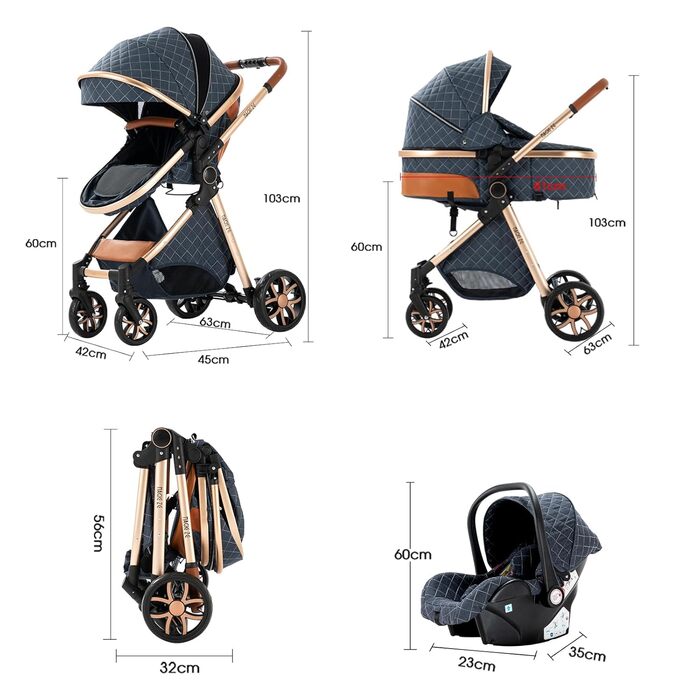 Дитяча коляска MoLi 3 в 1 V9 Dark Grey: комплект, обертовий ручки, люлька, прогулянкова, шасі з алюмінію, складна, великий розмір