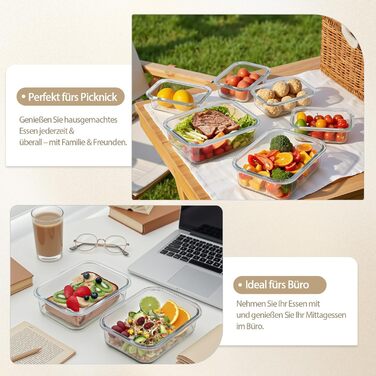 Набір контейнерів для зберігання їжі з кришками, 20 шт. (10 контейнерів, 10 кришок), миюча посуду, придатні для мікрохвильової печі та морозильної камери, герметичні, сучасні, для продуктів харчування, набір контейнерів для їжі (FE1537-cremig)