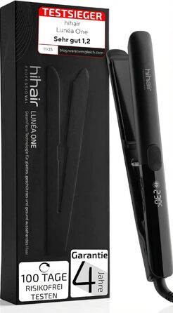 Праска для волосся Glätteisen – Тест-переможець 2025, 100 днів на тест, LCD-дисплей, швидке нагрівання (20 сек) для блискучого та гладкого волосся