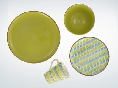 Серія CORDOBA, набір посуду з 16 предметів, комбінований сервіз з кераміки, можна мити в посудомийній машині та мікрохвильовій печі, зроблено в Португалії, 22892