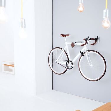 Настінне кріплення для велосипеда PARAX D-подібна стійка з індивідуальним дизайном з алюмінію і дерева, кріплення для велосипеда для дорожнього велосипеда, гравійного велосипеда, туристичного велосипеда, настінне внутрішнє сховище для вітальні (м (ширина 