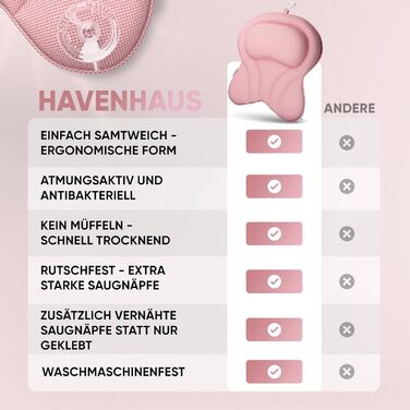 Преміум подушка для ванни XXL рожева | Додаткові подушки для шиї та плечей | Швидковисихаюча, пральна подушка для ванни з 4 великими присосками | Подушка для ванни рожева XX-Large