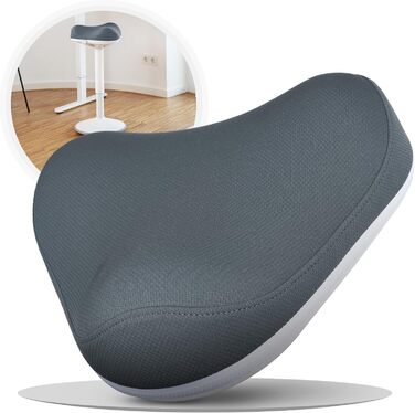 Офісний стілець SH-01 Zip з знімним чохлом | Ергономічний стілець з сертифікацією IGR | Стілець для роботи та відпочинку | З ефектом гойдання | Регульована висота (58-83 см) (ZIP - чохол, графітовий блакитний)