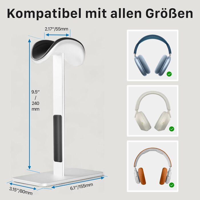 Підставка для навушників AirPods Max, алюміній, з режимом сну, для столу, антиковзаюча, захист від подряпин, сумісна з AirPods Max