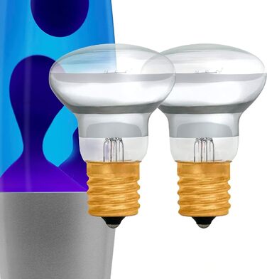 Лава лампа CELLUSTOP для ракети - магматична лампа - лампа з декоративним воском на підставці - 2 лампочки R39 в комплекті - міцне скло та алюміній - вимикач - 25 Вт - 34 см - синій