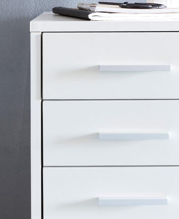 Роликовий контейнер FineBuy білий, 33 x 63 x 38 см, з 5 висувними ящиками. Шафа для офісу, письмовий стіл, домашній офіс