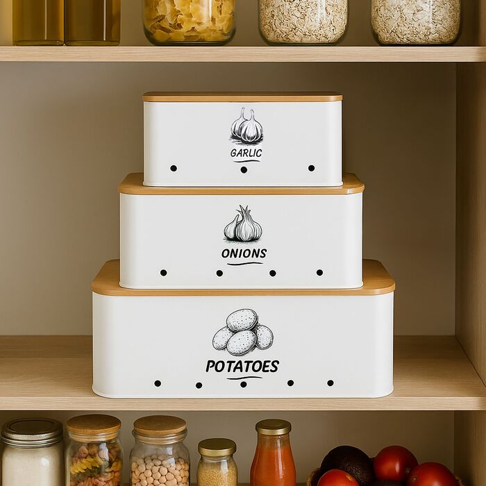 Набір з 3 органайзерів Relaxdays з бамбуковими кришками