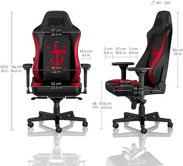 Крісло ігрове Noblechairs Hero Doom Edition – PU-шкіра, до 150 кг, ергономічне, для дому та офісу