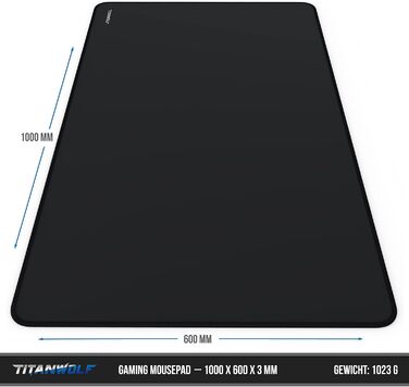 Килимок для миші TITANWOLF XXXL 1000x600mm - великий ігровий килимок з мотивами, покращена точність та швидкість
