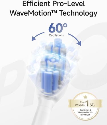 Електрична зубна щітка Laifen Wave Pro з 6 режимами чищення, акумулятор до 70 днів, прозорий чорний колір