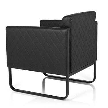 Крісло для відпочинку ARUBA BLACK, чорний каркас, штучна шкіра, одноразове, чорний колір, hjh OFFICE