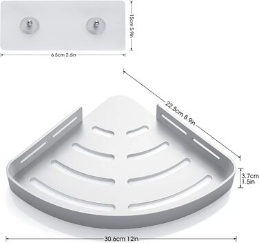 Душова полиця без свердління Душова полиця Кутовий органайзер для ванної кімнати Полиця для ванної кімнати Душовий кошик, душова кутова полиця з 4 гачками Простір Алюмінієвий настінний монтаж сірий, 2 шт. и (сріблястий матовий)