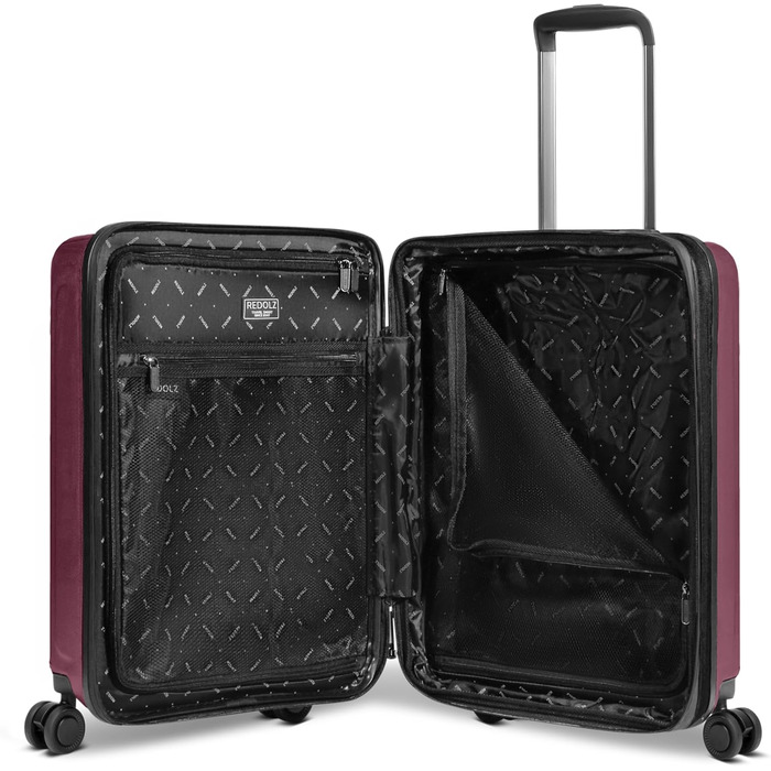 Набір валіз REDOLZ Essentials 14: S (55 см), M (66 см), L (77 см) | Розширювані, з відділом для ноутбука, TSA, 4 колеса | Колір: Aubergine Metallic