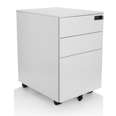 Контейнер на колесах COLOR OS I, метал, білий з кодовим замком, hjh OFFICE