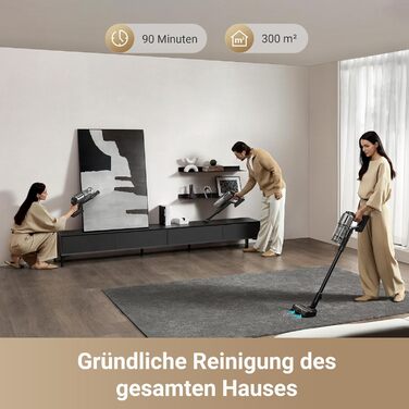 Dreame Z30 - Бездротовий пилосос з потужністю 190AW, LED-дисплеєм та турбо-щіткою для видалення шерсті тварин, 90 хвилин роботи, ідеальний для прибирання дому