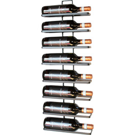 Стінний металевий стелаж для вина DanDiBo чорний, розширюваний (8 пляшок, комплект 2 шт)