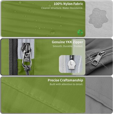 Набір компресійних органайзерів для одягу Cipway для подорожей, ультралегкі пакувальні куби для валізи та рюкзака, 6 шт, зелений