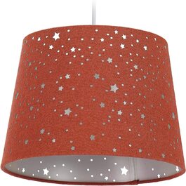 Лампа для дитячої кімнати Relaxdays Stars, підвісна лампа для дівчаток, мотив зоряного неба, E27, круглий тканинний абажур, 122 x 27 x 27 см (червоний)