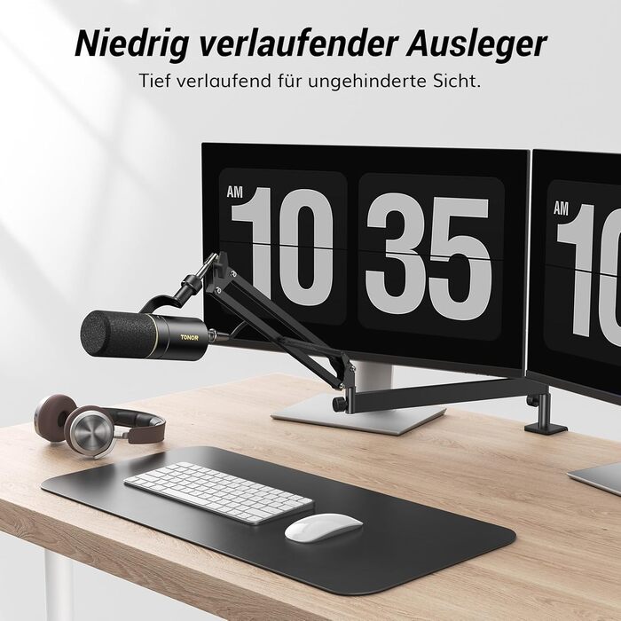 Мікрофонна стійка Tonor T40LP з гнучким кріпленням для мікрофона (чорна, пружинний механізм) - для геймінгу, подкастів, запису
