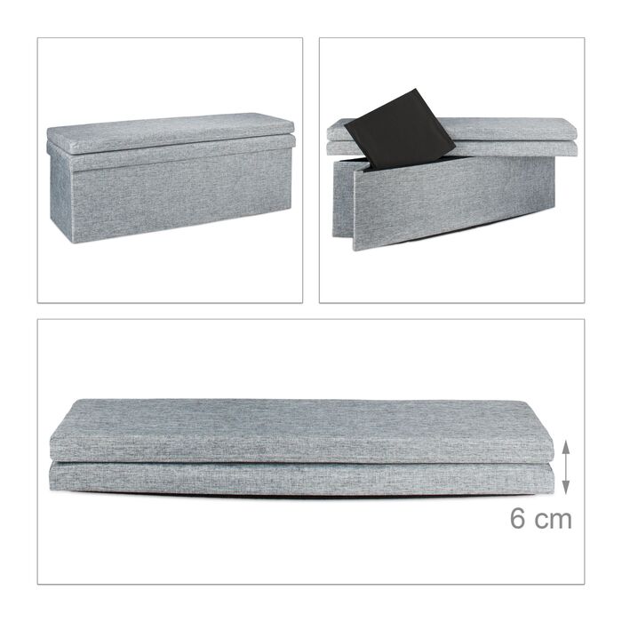 Складаний пуф з підлокотником Relaxdays XL