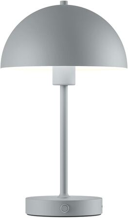 LED настільна лампа Skølm Aeriala: диммування, USB-C зарядка, тепле світло, до 10 годин роботи, метал, сірий колір