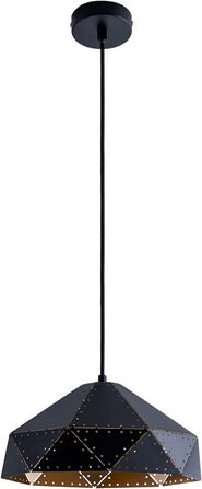 Підвісний світильник Підвісний світильник Їдальня Настільна лампа Промислова лампа в стилі стімпанк 1,5 м текстильний кабель Shortenable Light Points Effect E27, Лампочка без лампочки, Колір Чорний-золотий Чорно-золотий без лампочки