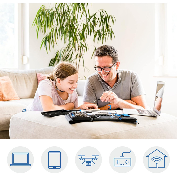 Набір інструментів iFixit Pro Tech для ремонту електроніки: біти та відкривачі для телефонів, ноутбуків, ПК, ігрових консолей (Синій)