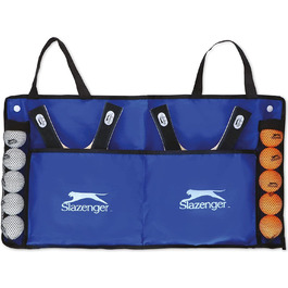 Набір для настільного тенісу Slazenger-15 предметів-4 ракетки для настільного тенісу, 10 м'ячів для настільного тенісу і 1 сумка для перенесення-Легко носити з собою-Різнокольоровий