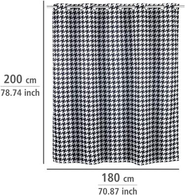 Шторка для душу проти цвілі Текстильна шторка з ефектом проти цвілі, великі інтегровані кільця для кріплення до душової штанги, можна мити, водовідштовхувальна, 180 x 200 см (Мода)