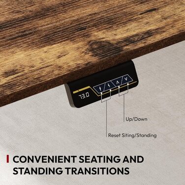 SANODESK Регульований за висотою стіл 180x80 см - ергономічний стіл для стоячи/сидячи з функцією пам'яті для дому/офісу, коричневий, комп'ютерний стіл, Standing Desk