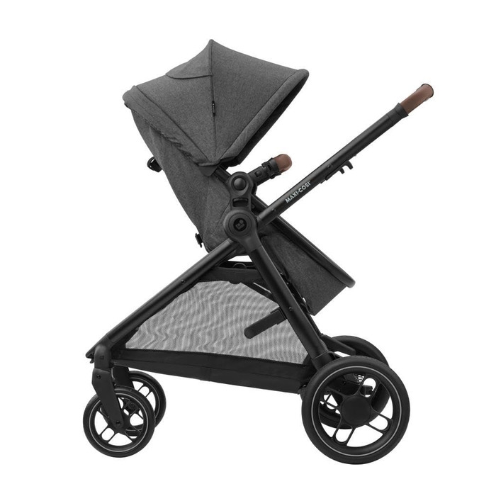 Дитяча коляска 3 в 1 Maxi-Cosi Zelia S Trio, сіра, 0-4 роки, до 22 кг, компактна, складна, з автокріслом CabrioFix i-Size, комплект з аксесуарами та пеленальною сумкою
