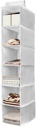 Підвісний шафа-органайзер складна підвісна полиця для зберігання речей шафа для одягу з 6 відділеннями для текстилю підвісний тканинний шафа для светри Одяг, 20 см (сірий, 30 см)