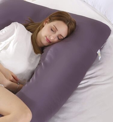 Подушка для вагітних SALAD HOUSE U-подібна подушка для вагітних бічна подушка для сну Подушка для зберігання зі знімним і миється дизайном з 100 бавовни 320tc з вишивкою (лавандова Аура, 140 х 80 см) лавандова Аура 140 х 80 см
