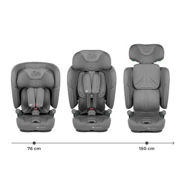 Автокрісло Kinderkraft FIX2GO i-Size 76-150 см (15 міс - 12 років), сіре, ISOFIX, з SPS+, H-GUARD+, 5 положень, з пранням чохла