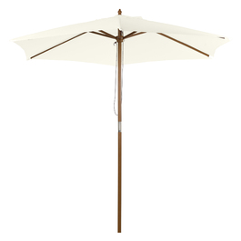 Садова парасолька Outsunny Parasol 2,5 м Ø 3-ступеневий захист від сонця з бамбука та поліестеру білого кольору для саду та патіо