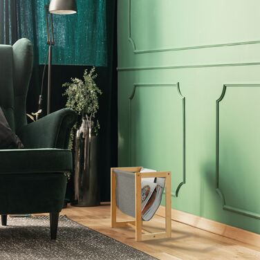 Підставка для журналів Relaxdays з бамбука та тканини