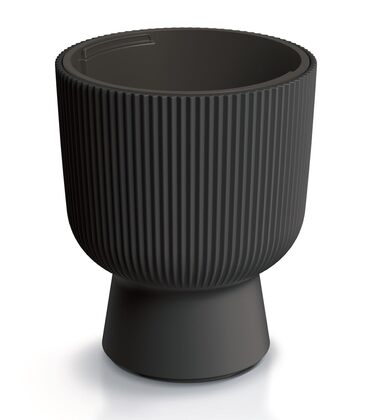Плантатор для квітів DBMIG, горщик для рослин, циліндричний дизайн, рифлена поверхня, 36,5 см, антрацит, Ø 29,8 см
