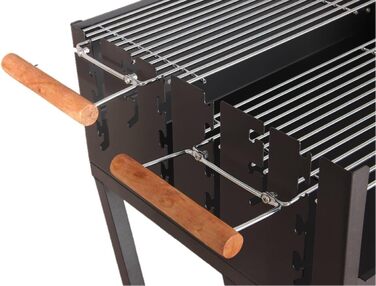 Мангал Tarrington House Brigida з чавунною решіткою, сталь, 2 регульовані решітки, на колесах, чорний