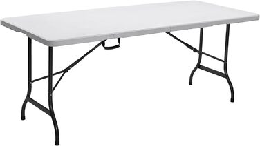 Фуршетний стіл Стіл Складний кемпінговий стіл Садовий стіл Стіл для вечірок Обідній стіл Розкладний стіл Пивний намет Стіл для перенесення рифу 180 см ( стіл, білий)