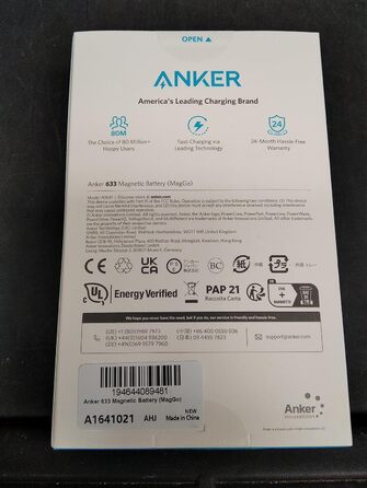 Магнітна батарея Anker 633, бездротовий павербанк 10 000 мАг для iPhone серії 13/12 (білий)