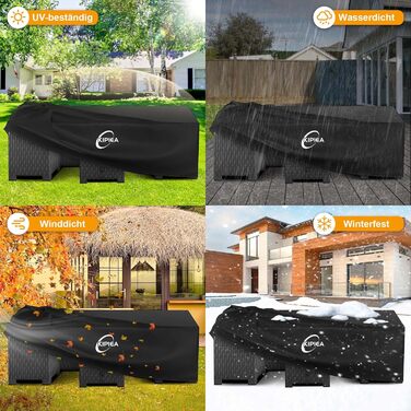 Чохол для садово-патіо меблів Kipiea, водонепроникний, прямокутний, 242x162x100 см