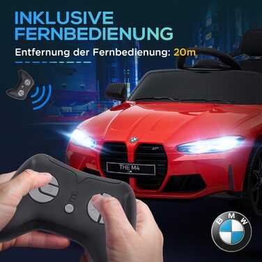 Дитячий електромобіль 12V з пультом, підвіскою, LED, USB, MP3, для дітей 3-5 років, білий (червоний)