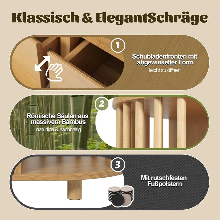 Комод з двома розсувними дверцятами та трьома шухлядами, 140x40x76 см, дерево