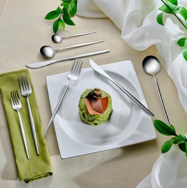 Набір столових приборів Karaca Elegance Orion Platin, 84 шт. (12 осіб), нержавіюча сталь, придатний для мийки посуду