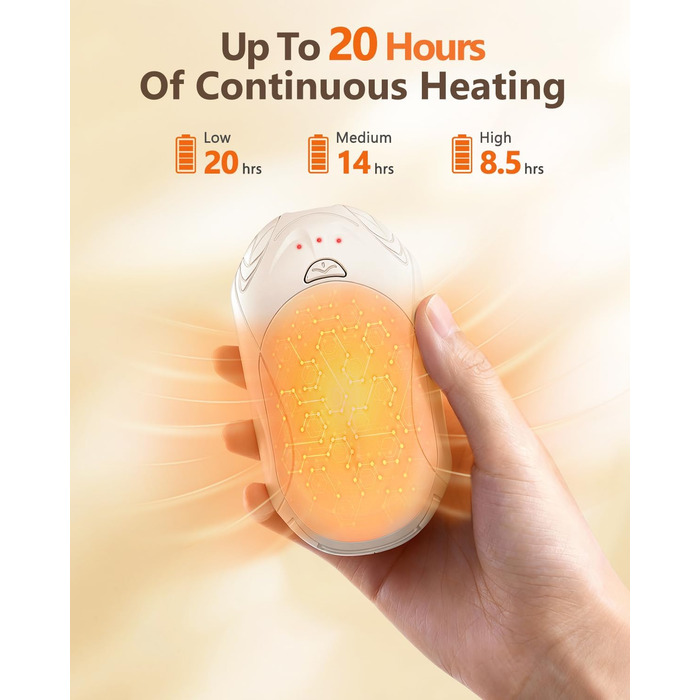 Електричний підігрівач для рук Bosoner: комплект 2 шт., 6000mAh, USB, портативний, теплий подарунок для чоловіків та жінок