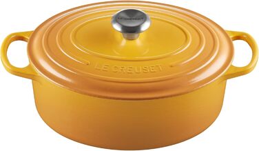 Le Creuset Signature Бра́тниця з чавуну з кришкою, овальна, 29 см, 8.9 л, для всіх плит (в т.ч. індукційних), вишнево-червоний колір
