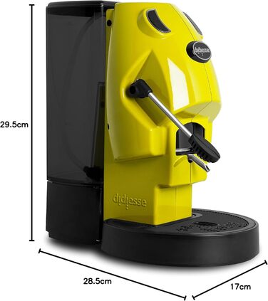Кавомашина Didiesse Baby Frog Pad – компактна, 450 Вт, з підставою для паді, 1,5 л бак (білий, лимонно-жовтий)