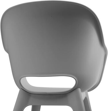 Садові крісла Allibert Akola 2 шт, пластик, 56.7x55.8x80.1 см, чашоподібна форма, для саду, тераси або їдальні, світло-сірі